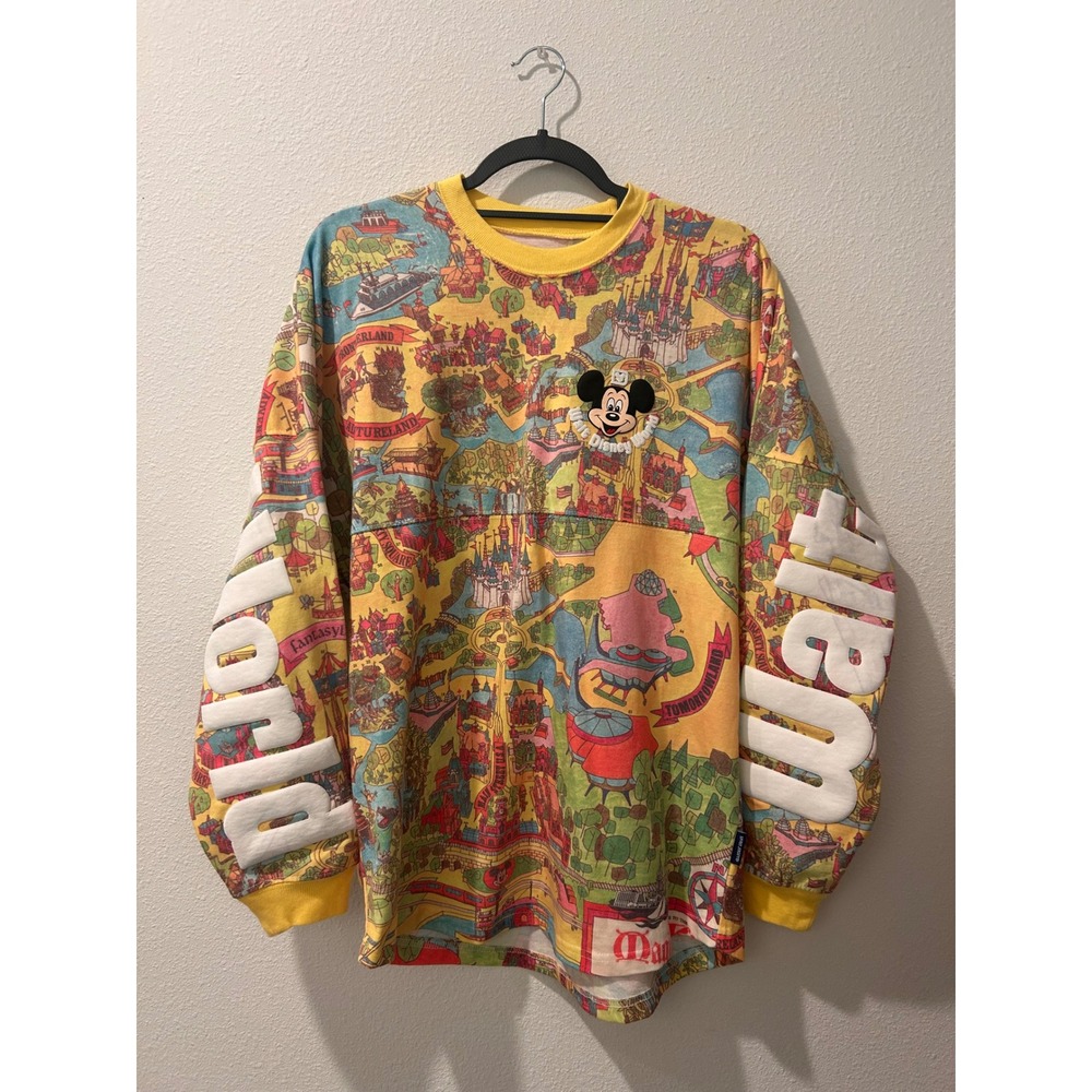 Disney World Vault Collection 50th Anniversary Map Spirit Jersey Small Yellow